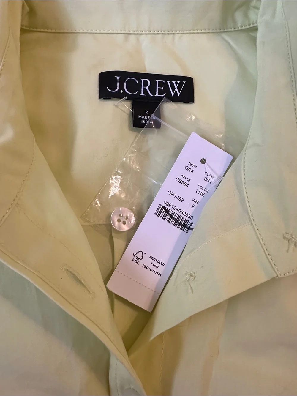 J. Crew Utility shirt-dress in cotton poplin - lemon lime neon